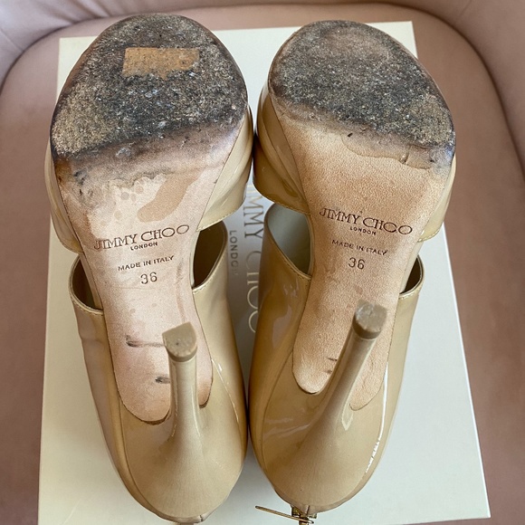 Jimmy Choo Nude Patent Leather Heels - Picture 10 of 15